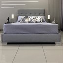 Ver imagem 6 de Cama com Cabeceira Almofadada Berlim Linho Cinza Rbl King 1,95 X 2,05
