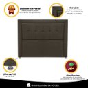Ver imagem 7 de Cabeceira Estofada para Cama Box Casal 140cm Ravena Veludo - Sofa Store:veludo Marrom