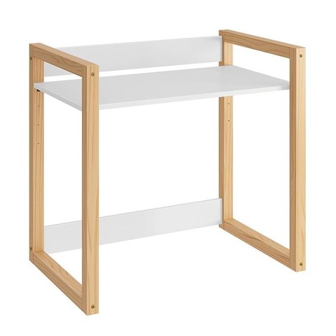 Mesa Infantil Zoe Branco Fosco/madeira Natural - Reller Móveis