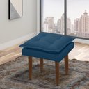 Ver imagem 1 de Puff Opala Retangular Sala e Quarto Bellamado Cor:azul Marinho
