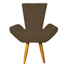 Poltrona Cadeira Sofá Maisa Decorativa Consultório Quarto Sala Suede Marrom - DL Decor - 2