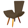 Poltrona Cadeira Sofá Maisa Decorativa Consultório Quarto Sala Suede Marrom - DL Decor - 4