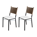 Ver imagem 1 de Kit 2 Cadeiras Para Cozinha Preta Ratan Cappuccino Assento Estofado