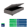 Cama + Box Baú Solteiro Cinza Colchão Resistente 18cm D33 Comfort Prime 78x188 - 3