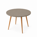 Ver imagem 1 de Mesa Jantar Sofia Redonda 80cm Mocca 18mm Pés de Madeira Natural Marin
