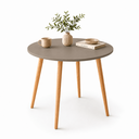 Ver imagem 2 de Mesa Jantar Sofia Redonda 80cm Mocca 18mm Pés de Madeira Natural Marin