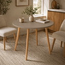 Ver imagem 3 de Mesa Jantar Sofia Redonda 80cm Mocca 18mm Pés de Madeira Natural Marin