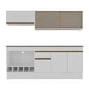 Ver imagem 2 de Armário de Cozinha Modulada Completa com Balcão e Rodapé 190cm Veneza Multimóveis MP2458 Branco