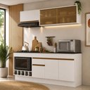 Ver imagem 1 de Armário de Cozinha Modulada Completa com Balcão e Rodapé 190cm Veneza Multimóveis MP2458 Branco