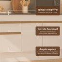Ver imagem 7 de Armário de Cozinha Modulada Completa com Balcão e Rodapé 190cm Veneza Multimóveis MP2458 Branco
