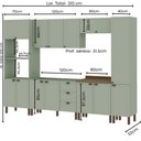 Ver imagem 5 de Cozinha Completa 6pçs Americana Verde Mint/ebano