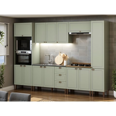Cozinha Completa 6pçs Americana Verde Mint/ebano
