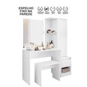 Ver imagem 6 de Penteadeira 1 Porta e 1 Gaveta com Banqueta Amoudi Móveis Branco