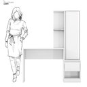 Ver imagem 5 de Penteadeira 1 Porta e 1 Gaveta com Banqueta Amoudi Móveis Branco