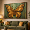 Ver imagem 1 de Quadro Abstrato Borboleta Essência da Transformação Wood