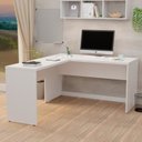 Ver imagem 4 de Mesa de Escritório em L 140x60cm + Cadeira Ergonômica Reclinável com Apoio Lombar,Pistão Classe 4