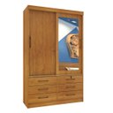 Ver imagem 1 de Guarda Roupa com Espelho 2 Portas 6 Gavetas Chicago Tcil Cinamomo