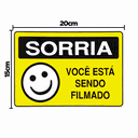 Ver imagem 2 de Combo 6 Placas De Sinalização Sorria Você Está Sendo Filmado 20x15 Acesso - P-25 F9e