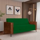 Ver imagem 2 de Sofá Living Decorativo Houston 2 Lugares 180cm Pés em Metal Veludo/ Pu Verde/ Marrom G33 - Gran Belo