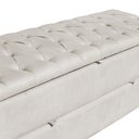 Ver imagem 2 de Calçadeira Sapateira Baú Casal Queen 160cm Capitonê Luna Veludo Bege - Loja Sheep