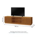 Ver imagem 4 de Rack para TV até 75 Polegadas 100% MDF 2 Portas 180cm com Ripado