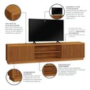Ver imagem 3 de Rack para TV até 75 Polegadas 100% MDF 2 Portas 180cm com Ripado