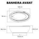 Ver imagem 2 de Banheira Oval De Hidromassagem Avant 180X96Cm Branca