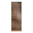 Ver imagem 1 de Guarda-Roupa Modulado 2 Portas de Vidro 4 Prateleiras 80cm x 52cm x 230cm Linha Liga Modulado Cinza Canela/Grafite
