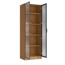 Ver imagem 4 de Guarda-Roupa Modulado 2 Portas de Vidro 4 Prateleiras 80cm x 52cm x 230cm Linha Liga Modulado Cinza Canela/Grafite