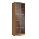Ver imagem 5 de Guarda-Roupa Modulado 2 Portas de Vidro 4 Prateleiras 80cm x 52cm x 230cm Linha Liga Modulado Cinza Canela/Grafite