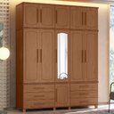 Ver imagem 1 de Guarda Roupa Casal 192cm 11 Portas com Espelho Tóquio Jatobá S01 - Mpozenato