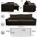 Ver imagem 2 de Sofá Sem Caixa Retrátil Reclinável 2,15m Cama inBox França Velusoft Café