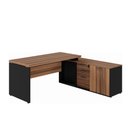 Ver imagem 2 de Mesa Diretor Start em L 180 cm com Armário Lateral Marrom/Preto Gebb Work