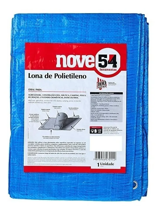 Lona De Polietileno Impermeavel Multiuso 4x3 Metros Nove54 100 Micras