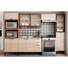 Paneleiro de Cozinha Modulado Alpha 2509 C/ 2 Portas (1 C/ Vidro Canelado) 50cm Freijo - Carraro - 4