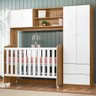 Conjugado Quarto Infantil 4 Portas, 2 Gavetas Ternura com Berço Amore Nature/branco - Peternella Móv - 1