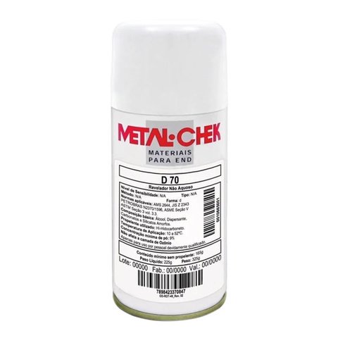 Revelador Não Aquoso em Spray D70 225g - Metalchek Aaabadaakfafaae