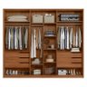 Guarda Roupa Casal Atrice Ripado 6 Portas Nogueira/nude Prime com 2 Espelhos - Demartêz - 3
