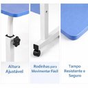 Ver imagem 5 de Mesa para Notebook Retangular Moderno sem Gavetas Estrutura Alumínio 40cm Azul Altura Ajustavel