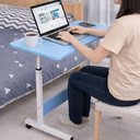 Ver mais imagens de Mesa para Notebook Retangular Moderno sem Gavetas Estrutura Alumínio 40cm Azul Altura Ajustavel