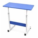 Ver imagem 3 de Mesa para Notebook Retangular Moderno sem Gavetas Estrutura Alumínio 40cm Azul Altura Ajustavel
