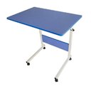 Ver imagem 1 de Mesa para Notebook Retangular Moderno sem Gavetas Estrutura Alumínio 40cm Azul Altura Ajustavel