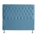 Ver imagem 1 de Cabeceira de Cama Box Casal 140cm Suede Botão Cristal Azul Bebê