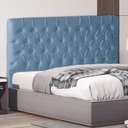 Ver imagem 2 de Cabeceira de Cama Box Casal 140cm Suede Botão Cristal Azul Bebê