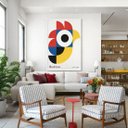Ver imagem 1 de Quadro Canvas Bauhaus The Rooster 60x40cm Mold Preta