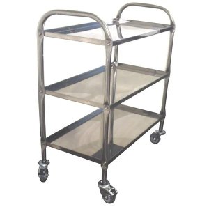 Carrinho para servir Café / Chá com 3 Bandejas e Guarnições - A - 40cm (C) x 40cm (L) x 90cm (A)