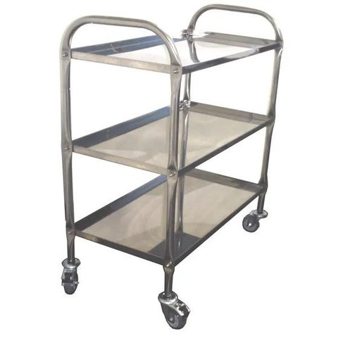 Carrinho para servir Café / Chá com 3 Bandejas e Guarnições - A - 40cm (C) x 40cm (L) x 90cm (A)