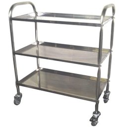 Carrinho para servir Café / Chá com 3 Bandejas e Guarnições - D - 100cm (C) x 40cm (L) x 90cm (A) - 3