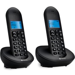 Telefone sem Fio com Identificador de Chamadas e Viva Voz Mt150-2 Preto - 2 Aparelhos - 2 Telefone sem Fio com Identificador de Chamadas e Viva Voz Mt150-2 Preto - 2 Aparelhos - 2