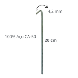 Estacas de 20cm AÇO CA-50 (4,2mm): Firmeza para sua Barraca! - 2